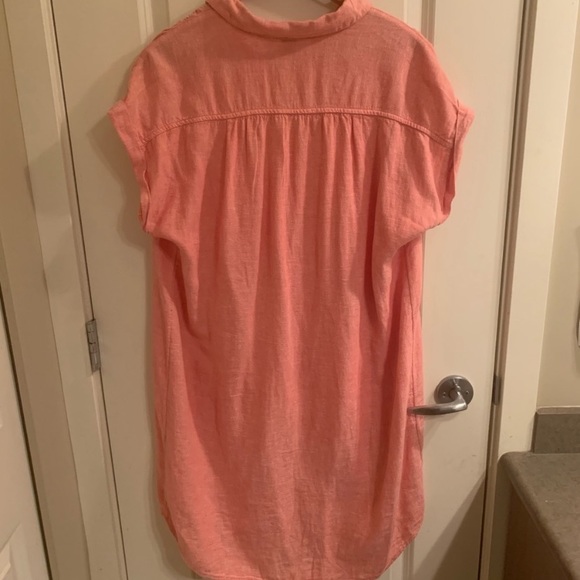 Coral linen blend dress - Picture 3 of 4